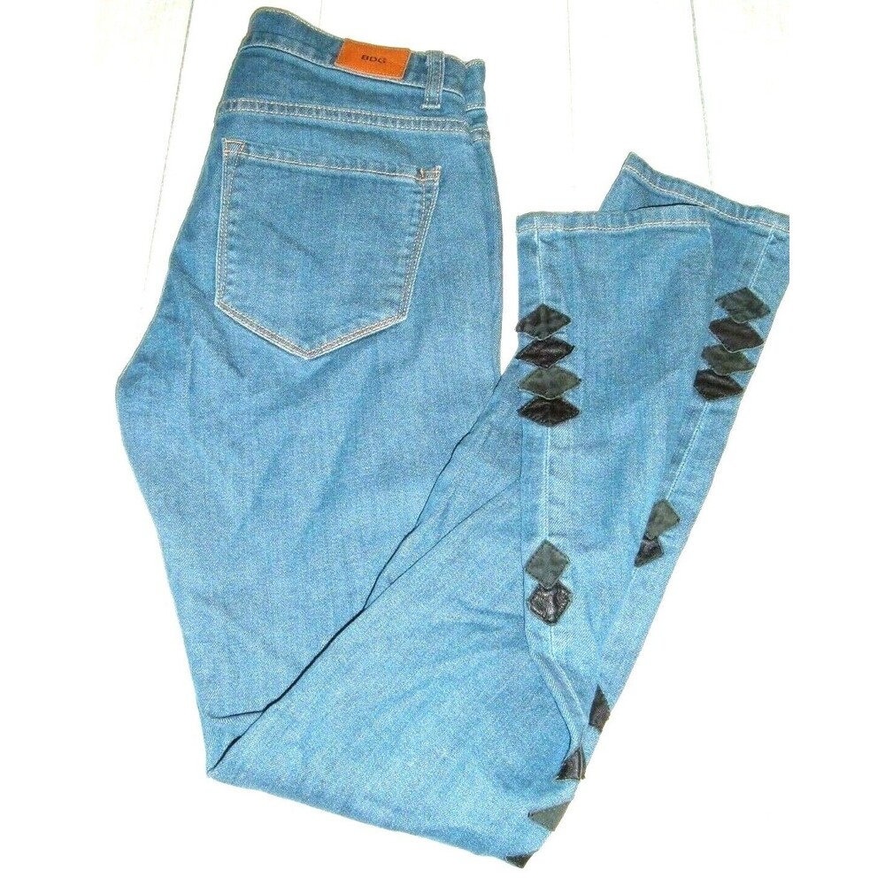 BDG Denim jeans Urban Outfitters High Rise Cigarette Ankle Faux Leather Side 25